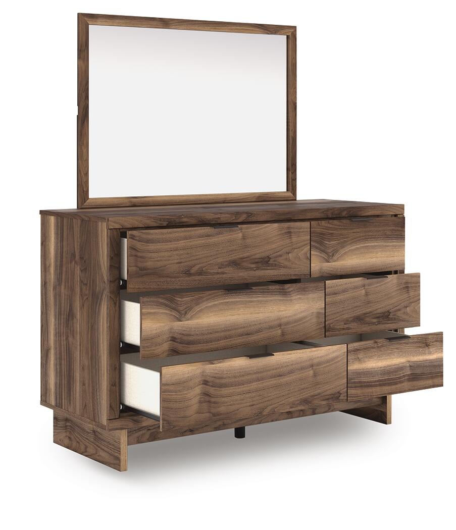 Chirason Dresser and Mirror (Brown/Beige)
