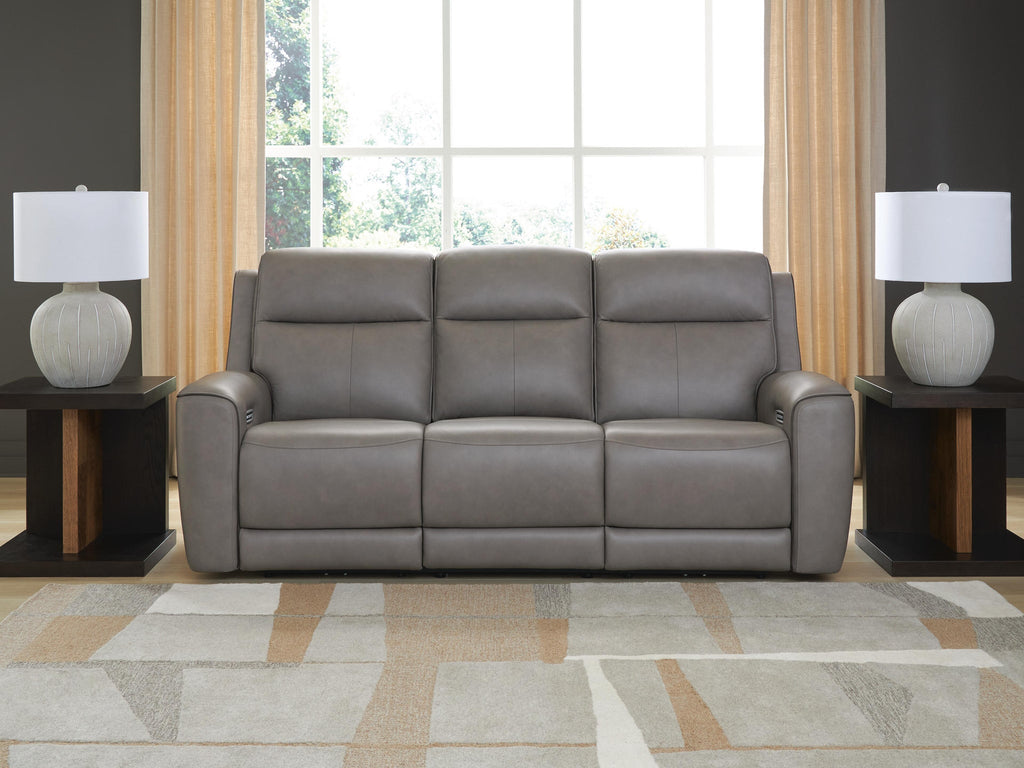 5Z-Comfort Power Reclining Sofa (Black/Gray)