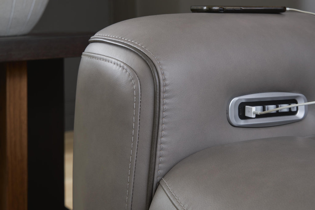 5Z-Comfort Power Reclining Sofa (Black/Gray)