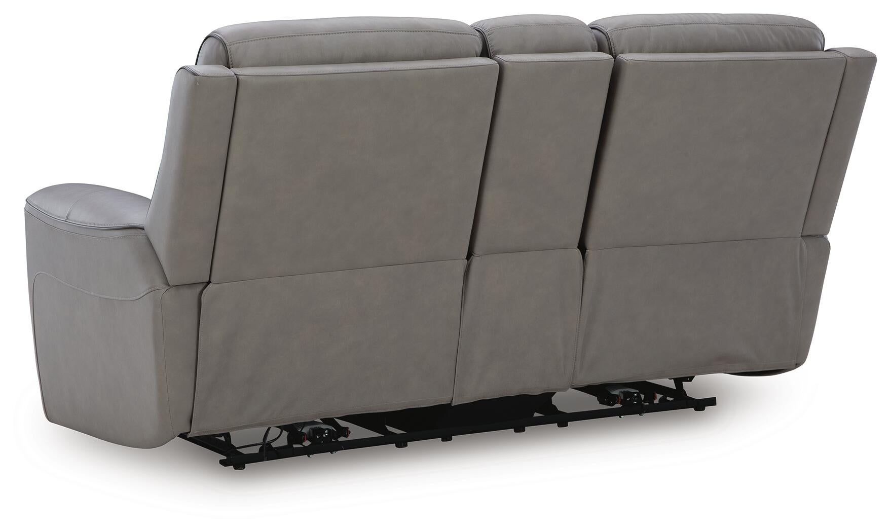 5Z-Comfort Power Reclining Loveseat with Console (Black/Gray)