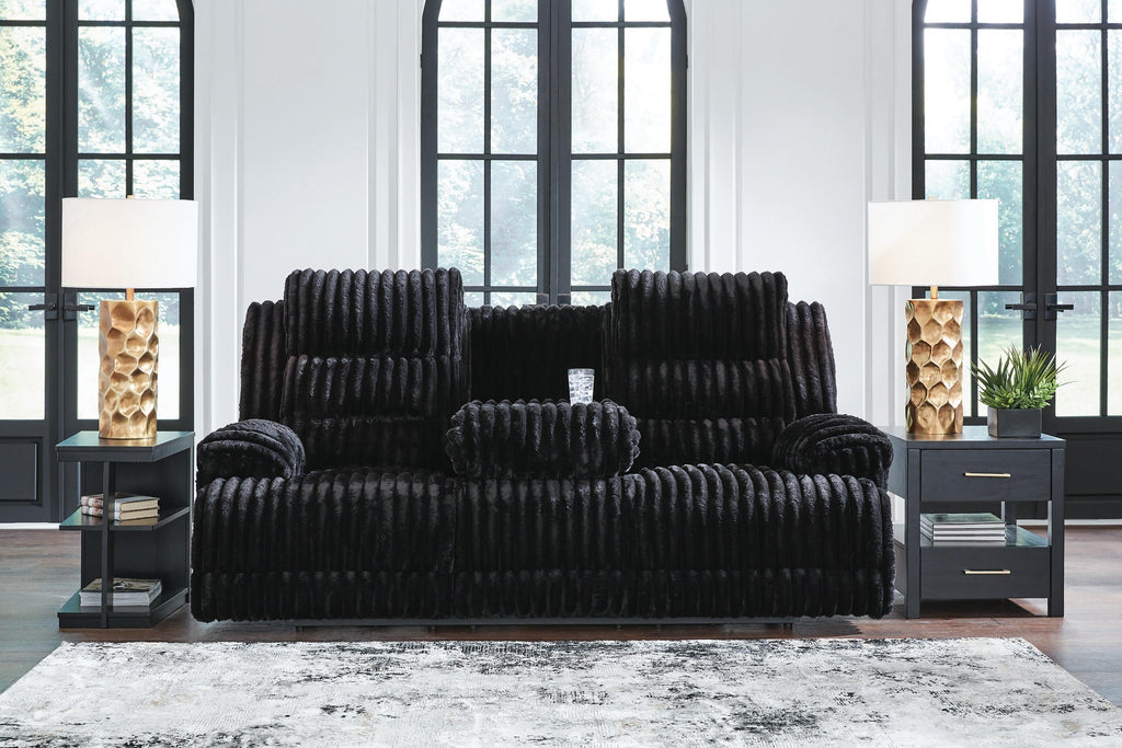 Rhines Falls Power Reclining Sofa with Drop Down Table