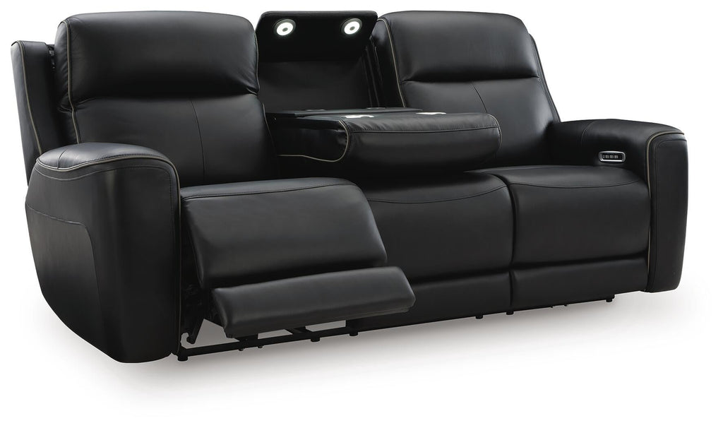 5Z-Comfort Power Reclining Sofa (Black/Gray)