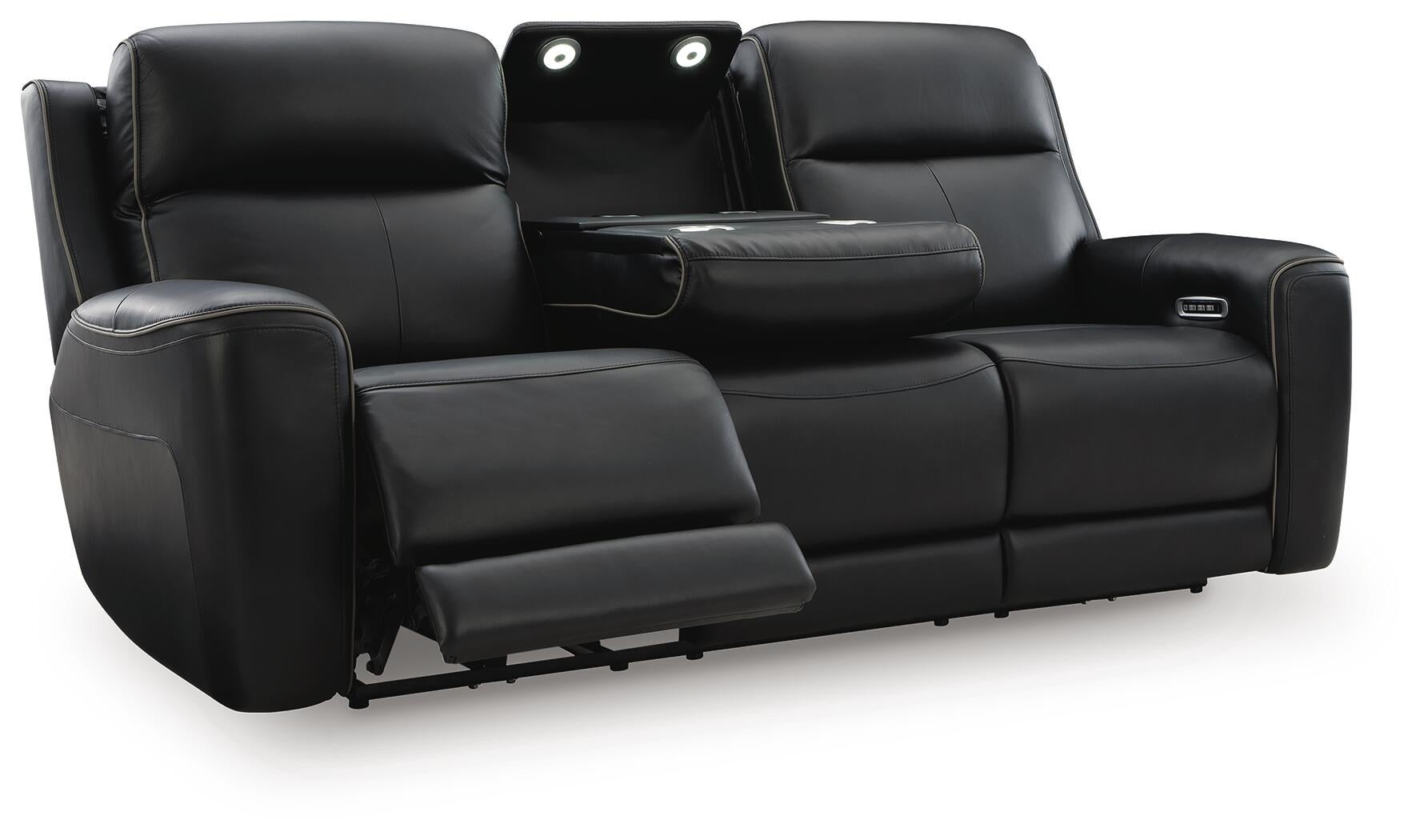 5Z-Comfort Power Reclining Sofa (Black/Gray)
