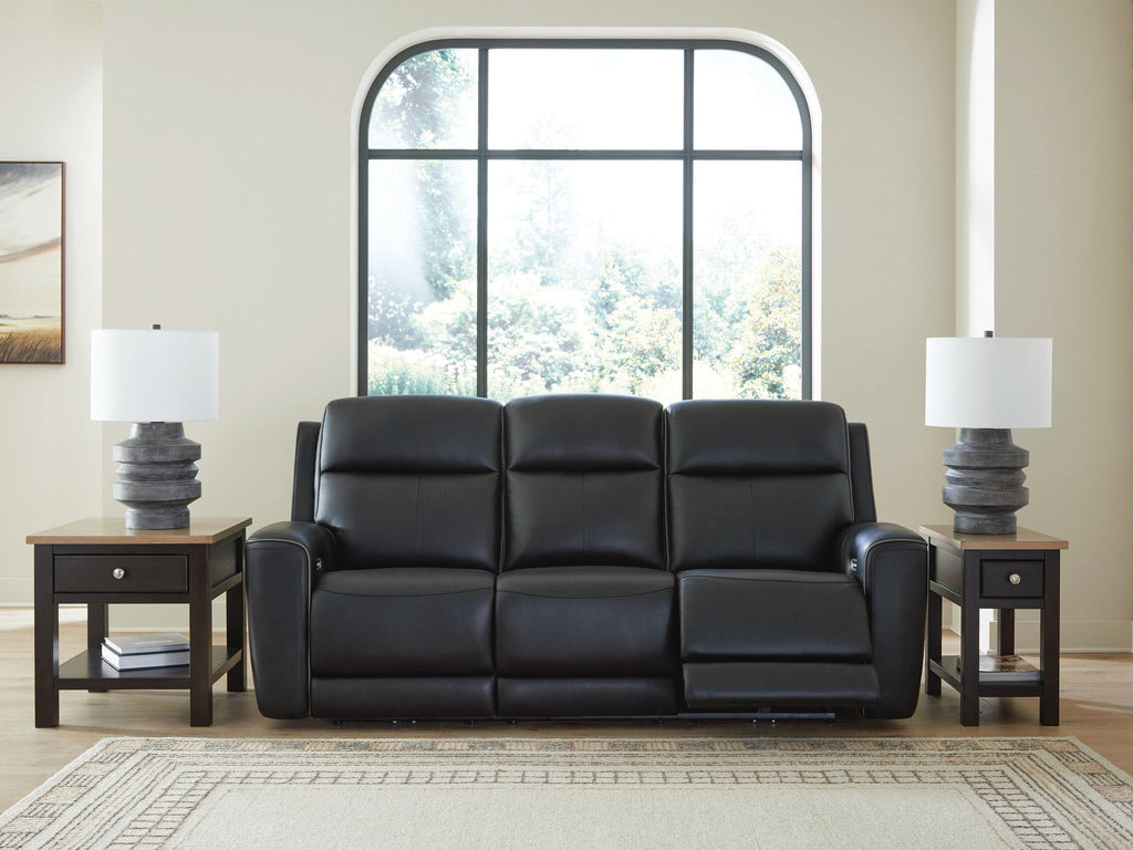 5Z-Comfort Power Reclining Sofa (Black/Gray)