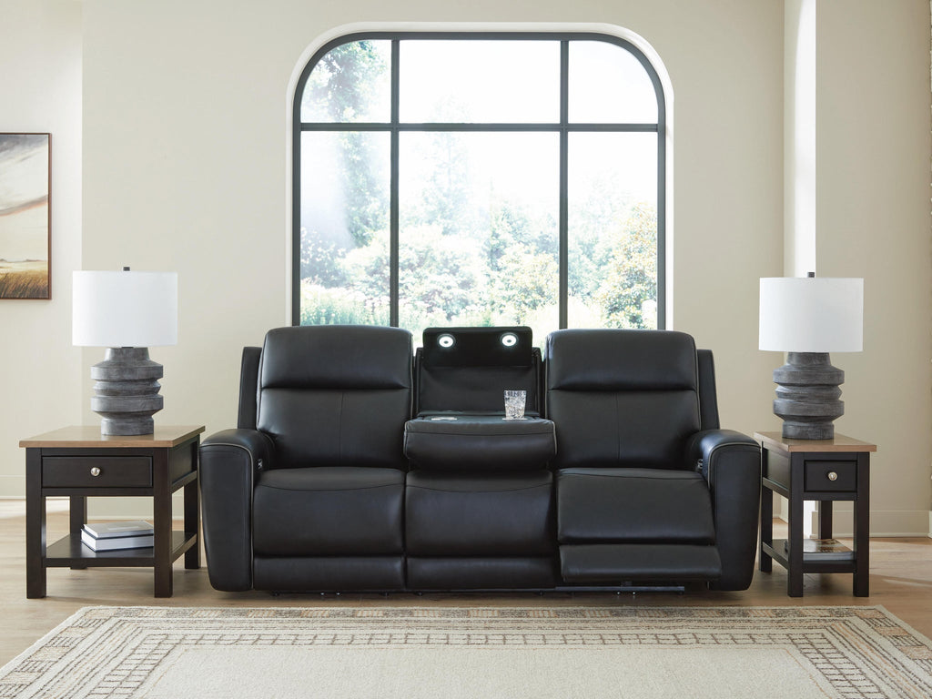 5Z-Comfort Power Reclining Sofa (Black/Gray)