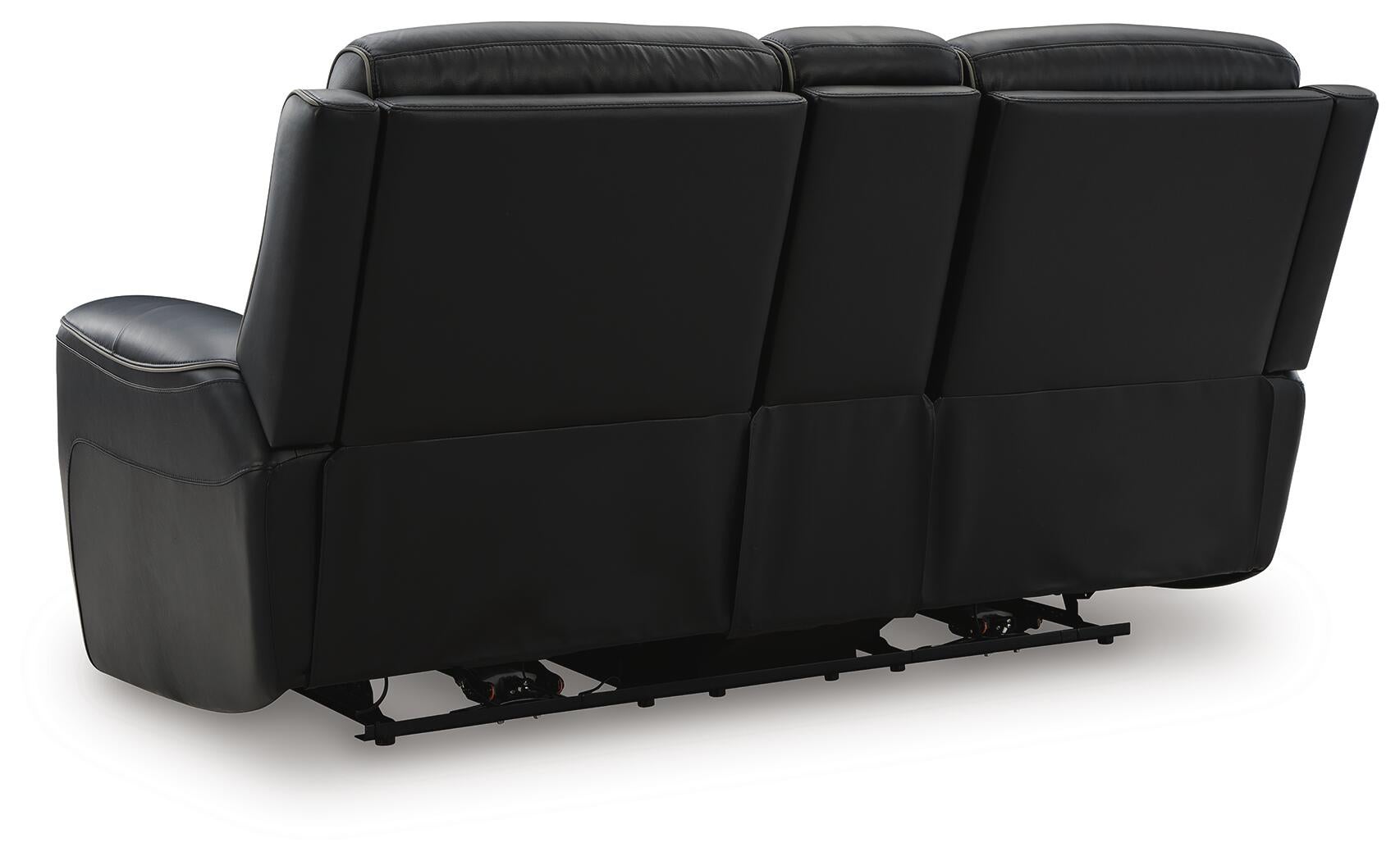 5Z-Comfort Power Reclining Loveseat with Console (Black/Gray)