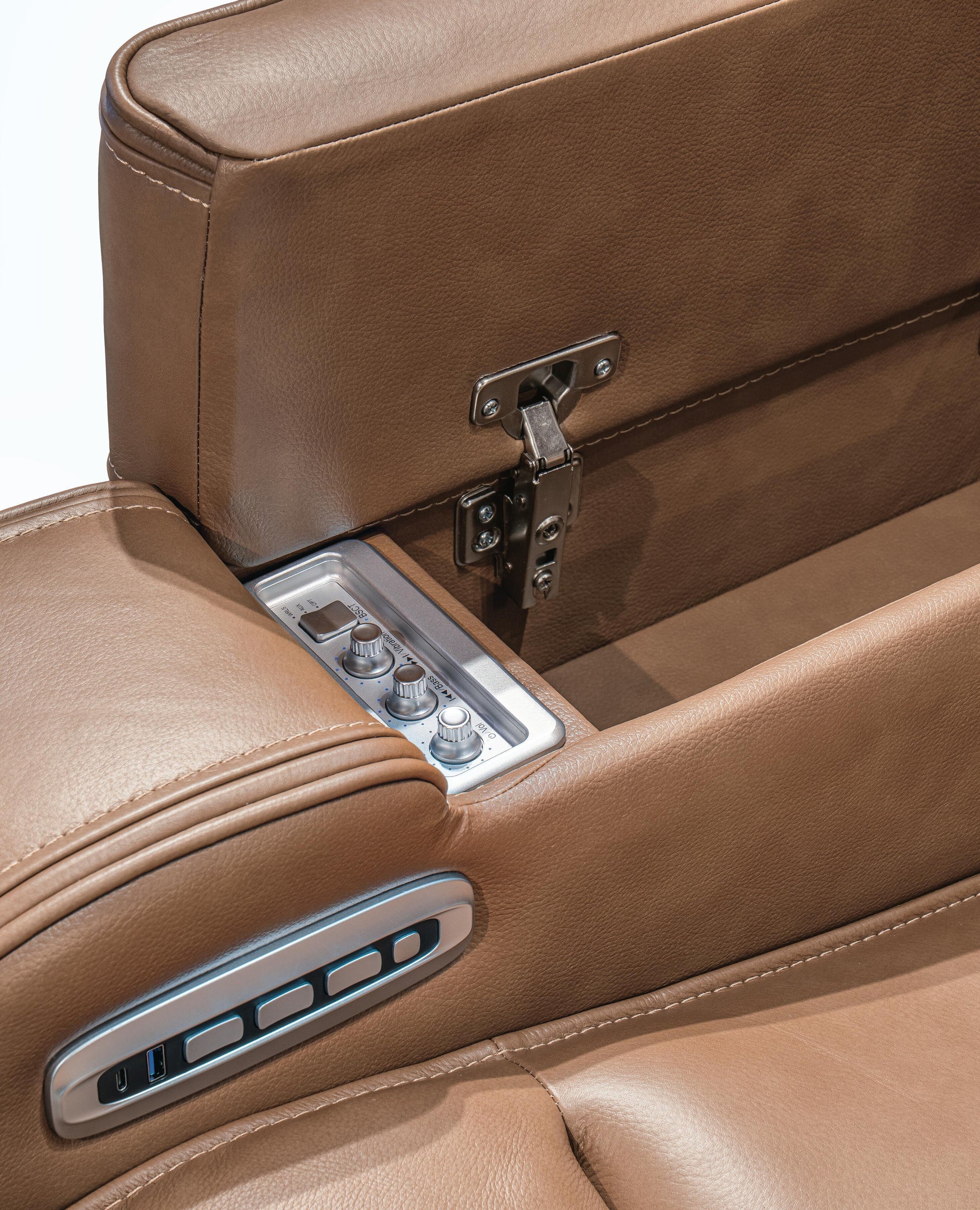 Knightington Power Reclining Sofa with Audio Seating