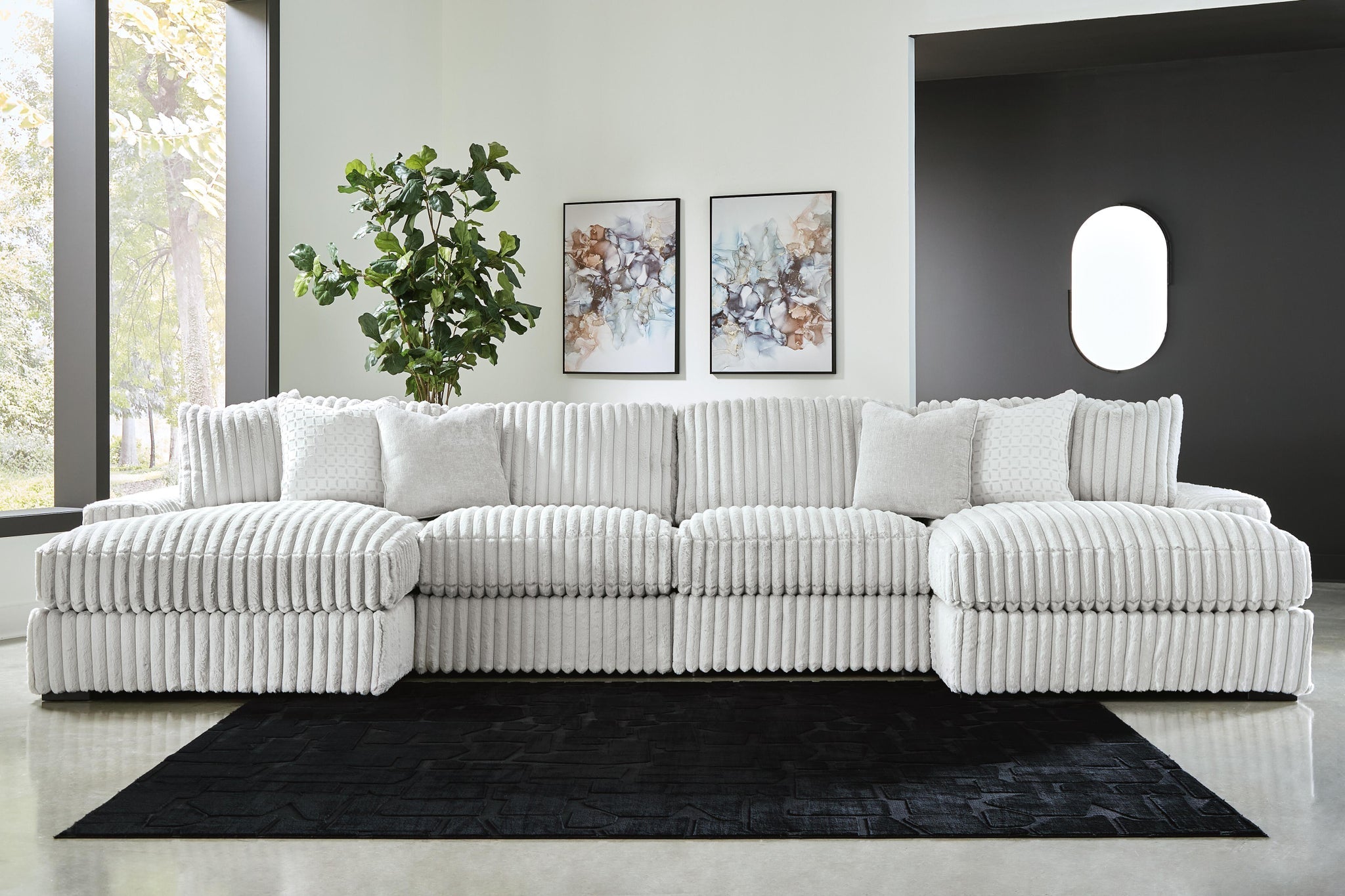 Stupendous 4-Piece Sectional with Double Chaise