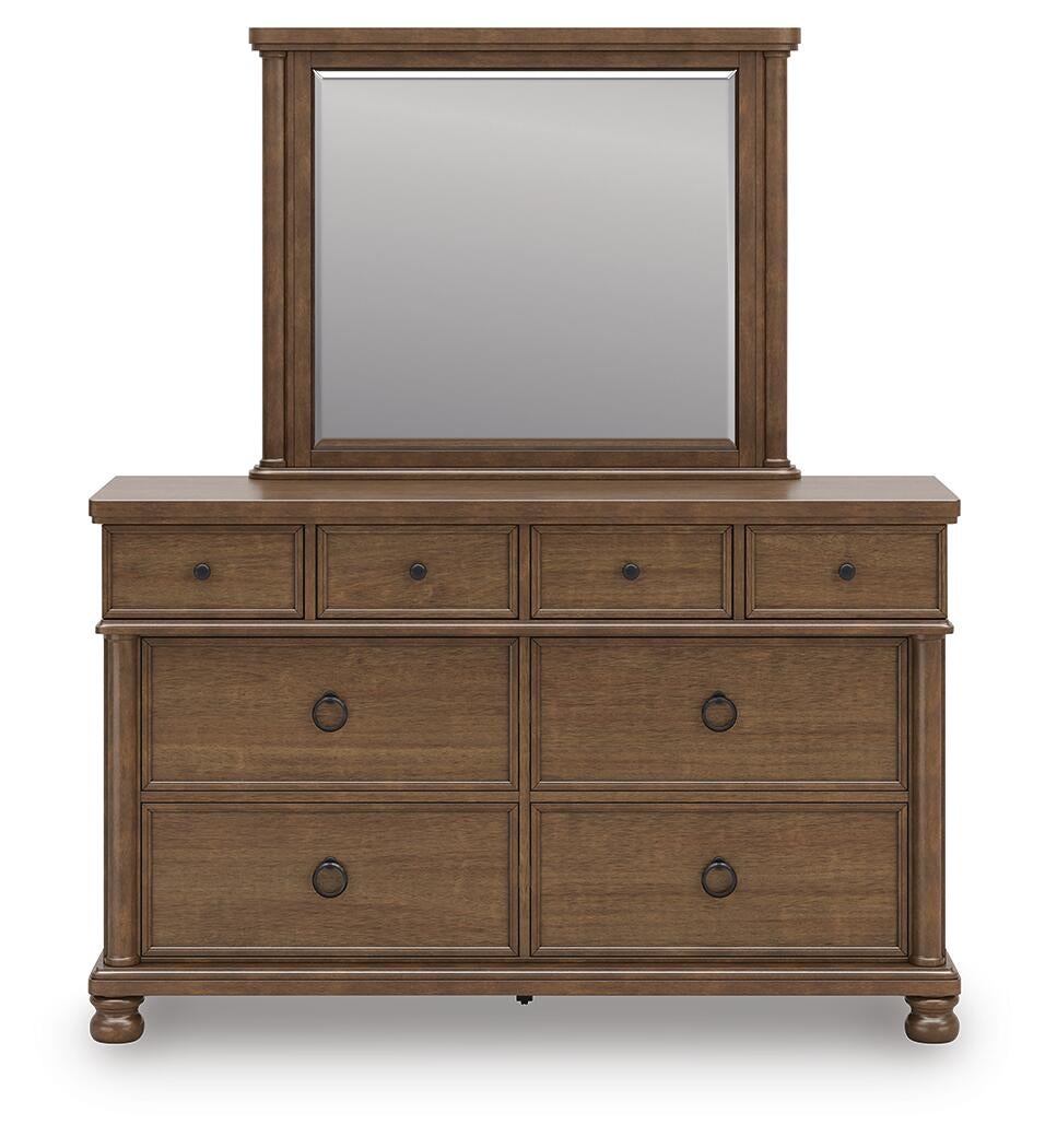 Rowlenstown Dresser and Mirror (Brown/Beige)