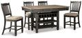 Tyler Creek Counter Height Dining Table and Barstools — Counter Table and 4 Barstools