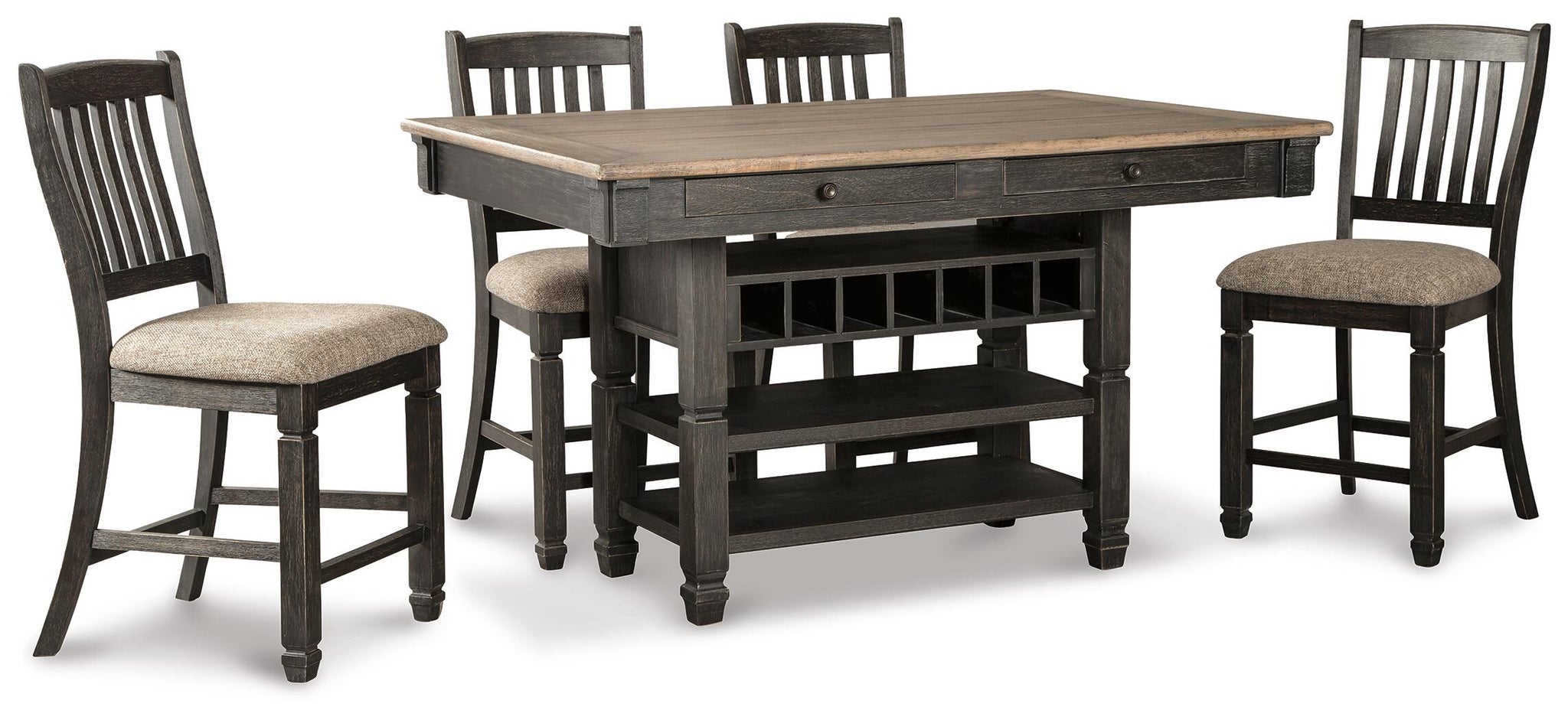Tyler Creek Counter Height Dining Table and Barstools — Counter Table and 4 Barstools