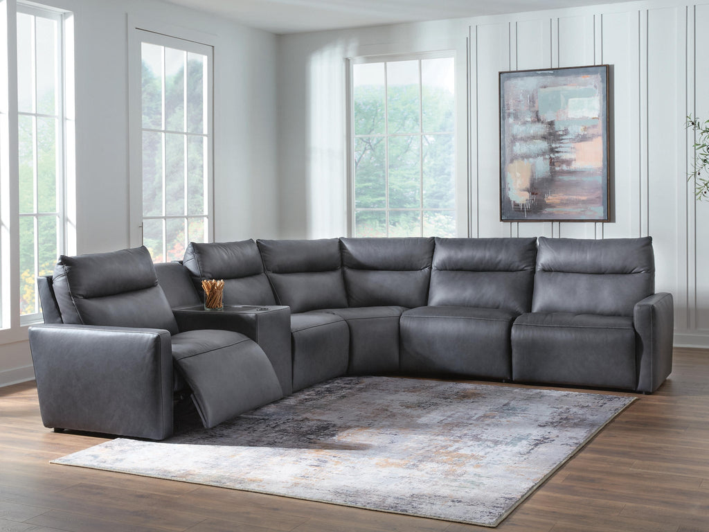 ModZ 6-Piece Power Reclining Sectional with Audio Console