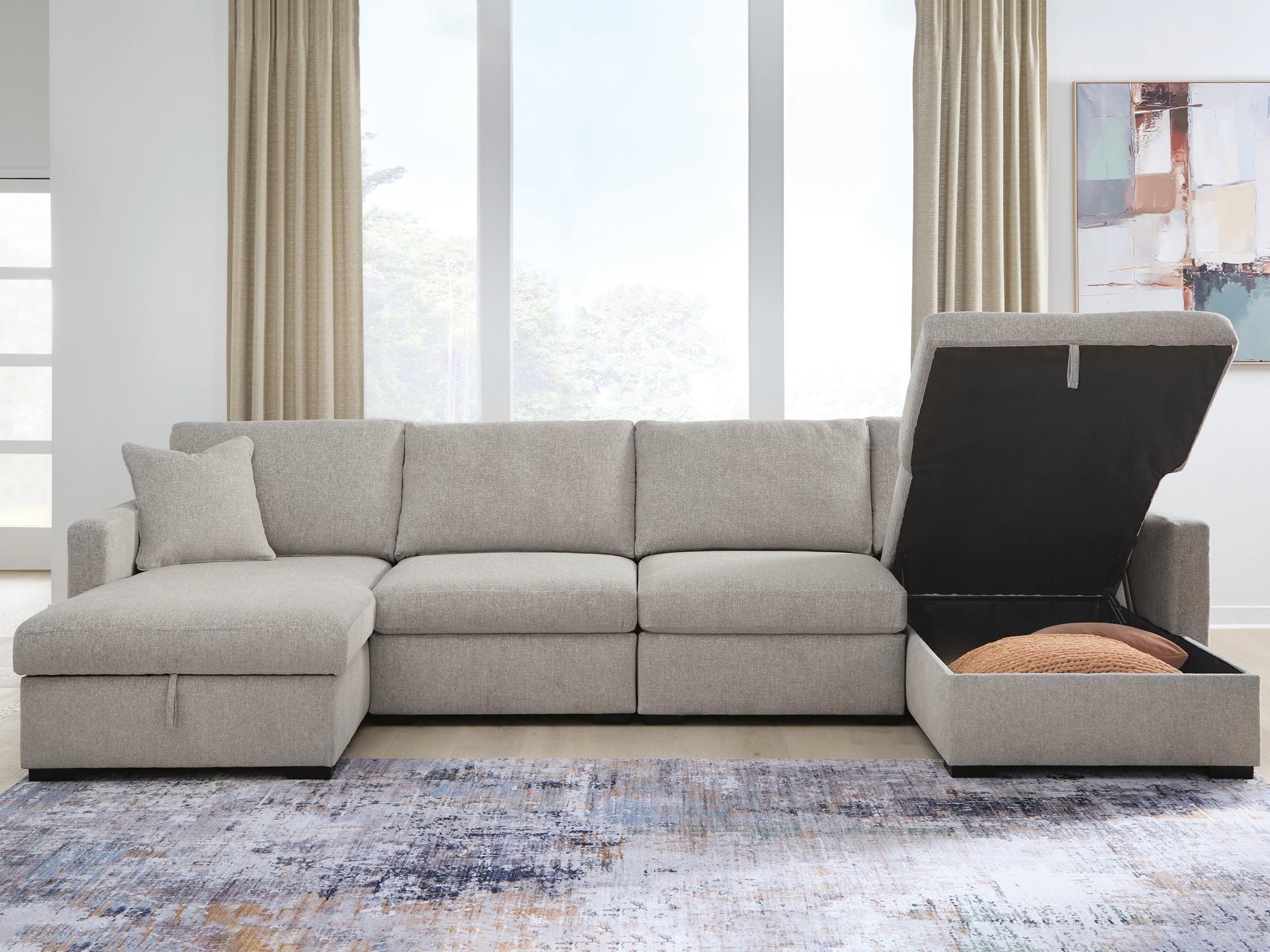 ModMax Luxe 4-Piece Double Storage Chaise Sectional
