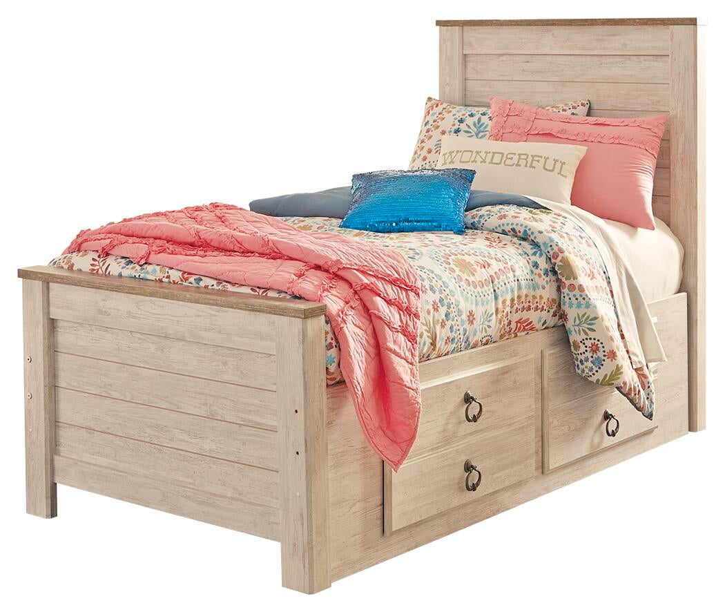 Willowton Panel Bed with 2 Storage Drawers
