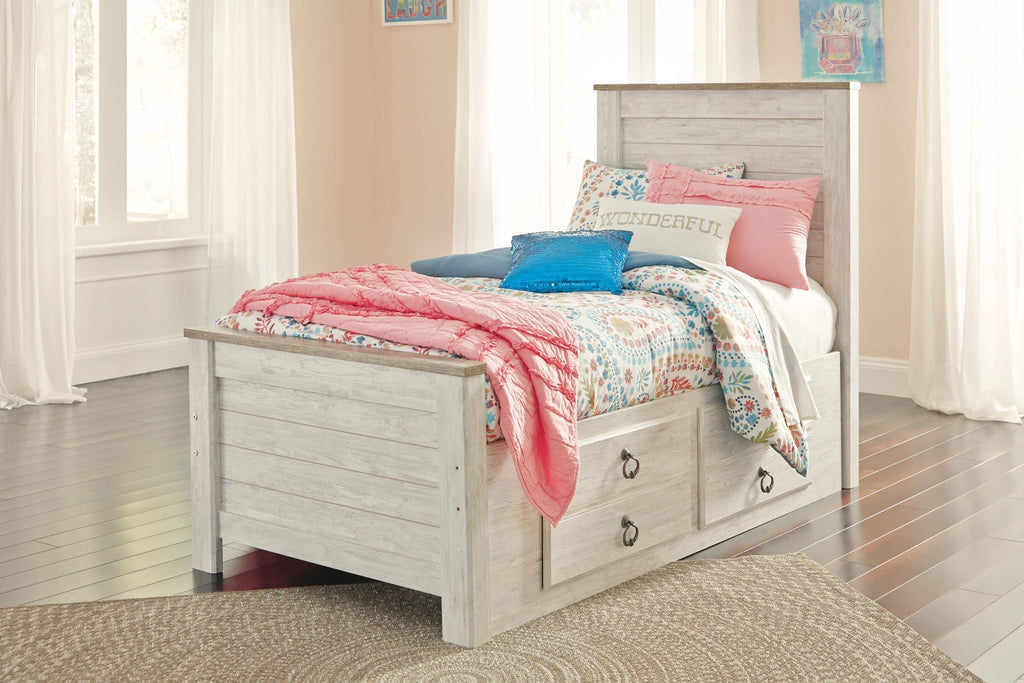 Willowton Panel Bed with 2 Storage Drawers