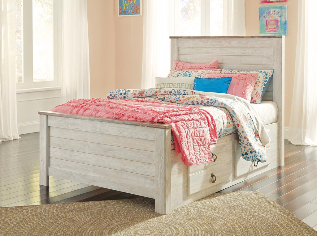 Willowton Panel Bed with 2 Storage Drawers