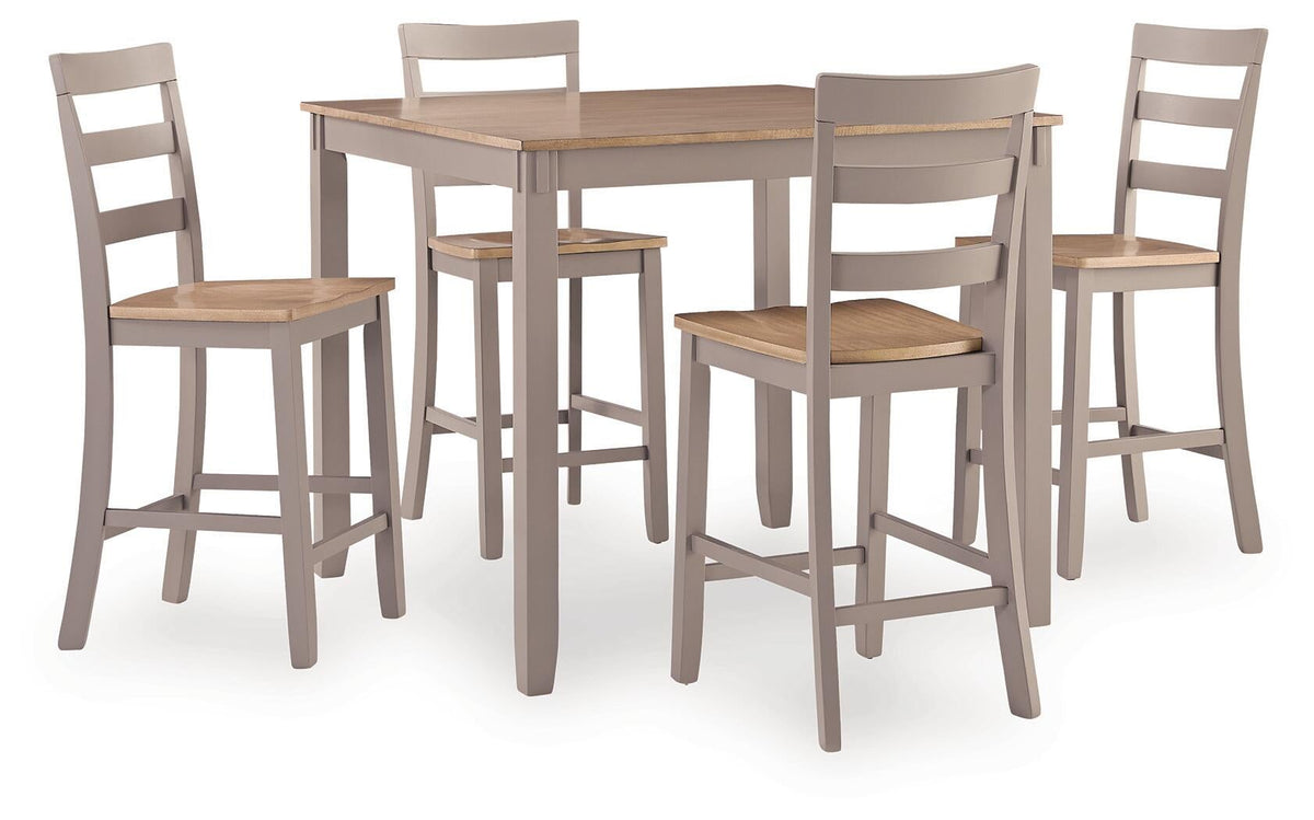 Gesthaven Counter Height Dining Table and 4 Barstools