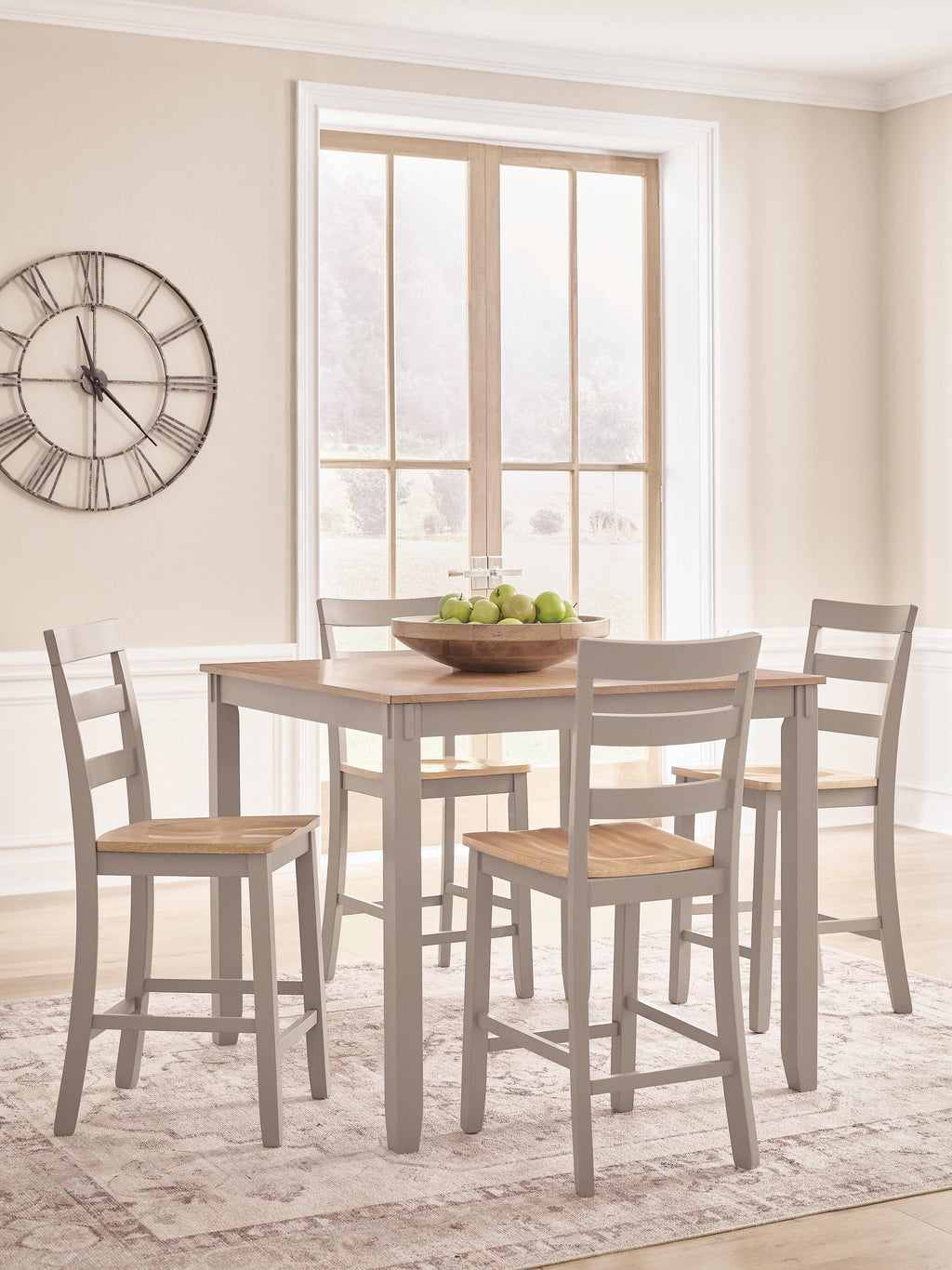 Gesthaven Counter Height Dining Table and 4 Barstools