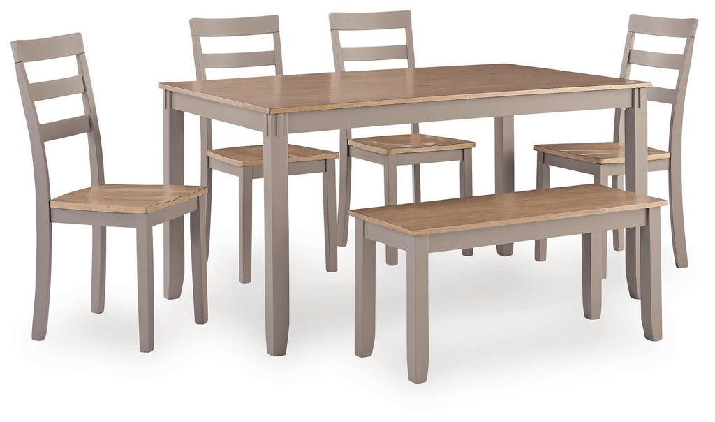 Gesthaven Dining Table with 4 Chairs and Bench