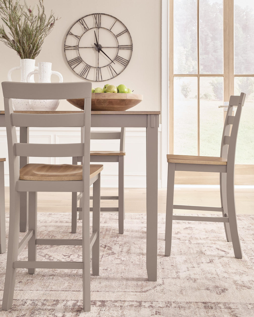 Gesthaven Counter Height Dining Table and 4 Barstools