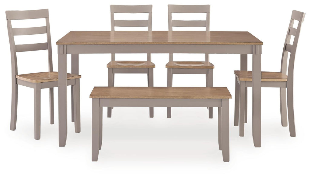 Gesthaven Dining Table with 4 Chairs and Bench