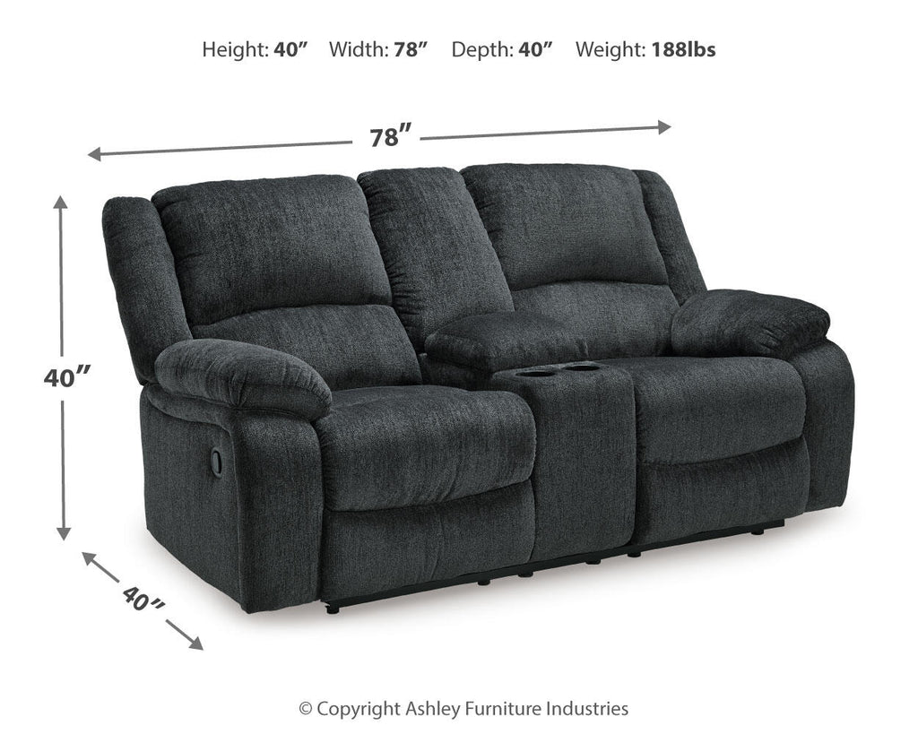 Draycoll Reclining Loveseat with Console