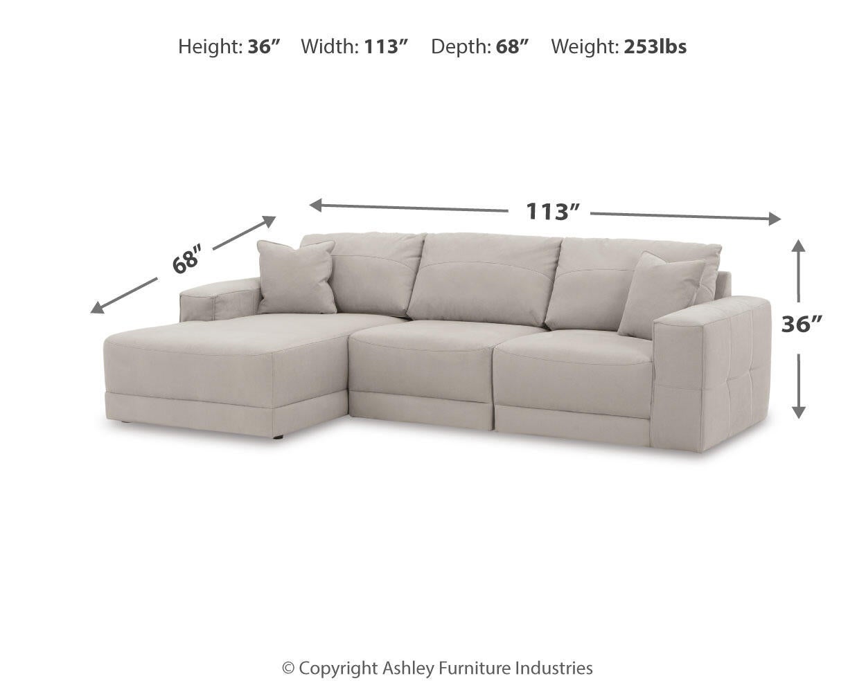 Next-Gen Gaucho 3-Piece Sectional Sofa with Chaise