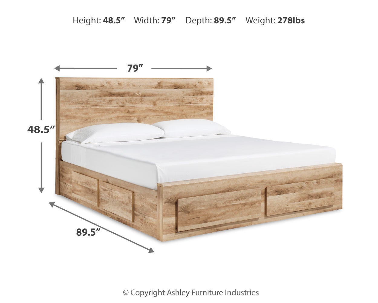 Hyanna Panel Storage Bed with 2 Under Bed Storage Drawers