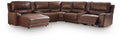 DeepWakes 7-Piece Reclining Sectional with Chaise and Storage Consoles