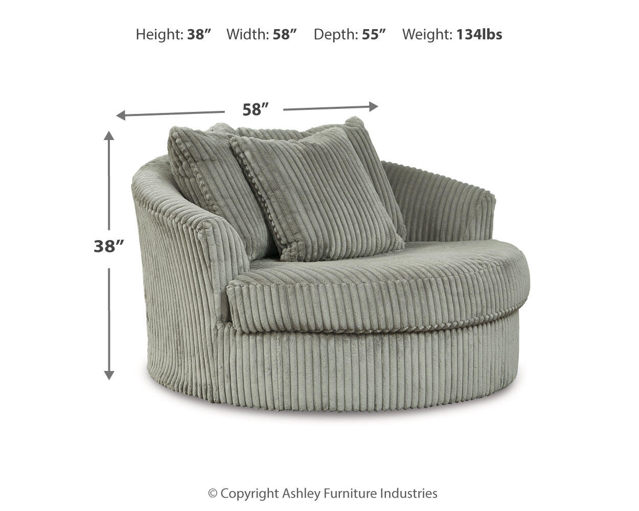 Lindyn Oversized Swivel Accent Chair