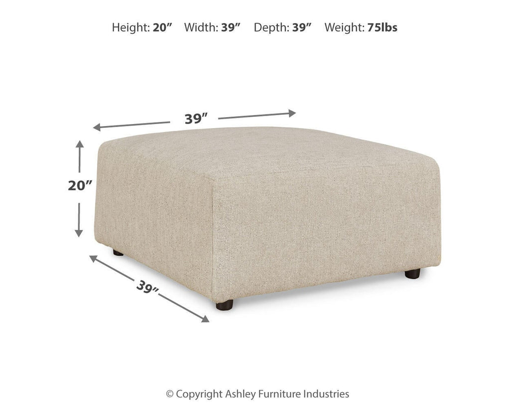 Edenfield Oversized Accent Ottoman (Black/Gray)