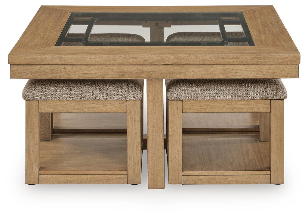 Wittenmyer Coffee Table with 4 Stools (Set of 5)