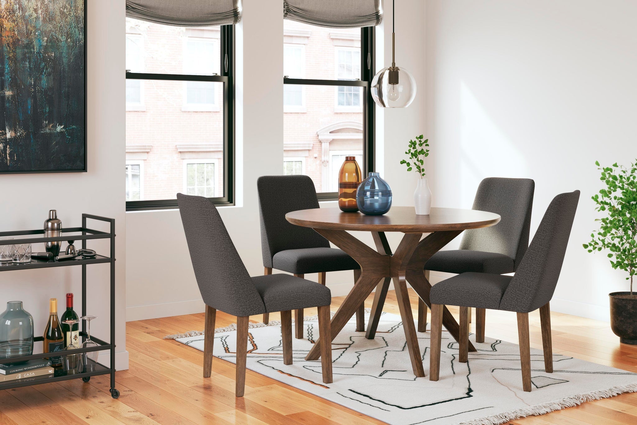 Lyncott Dining Table and 4 Chairs (Set of 5)